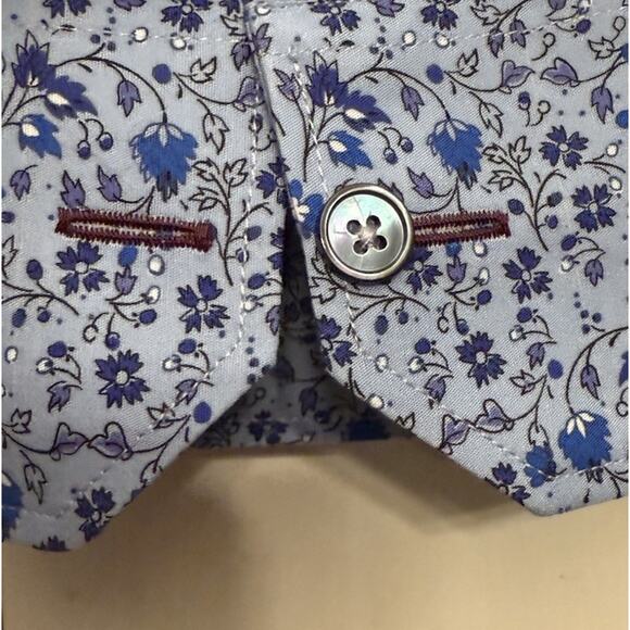 Paul Smith NWT $295 Dress Shirt Size 16.5 Blue Floral Print Made In Italy - Picture 6 of 7